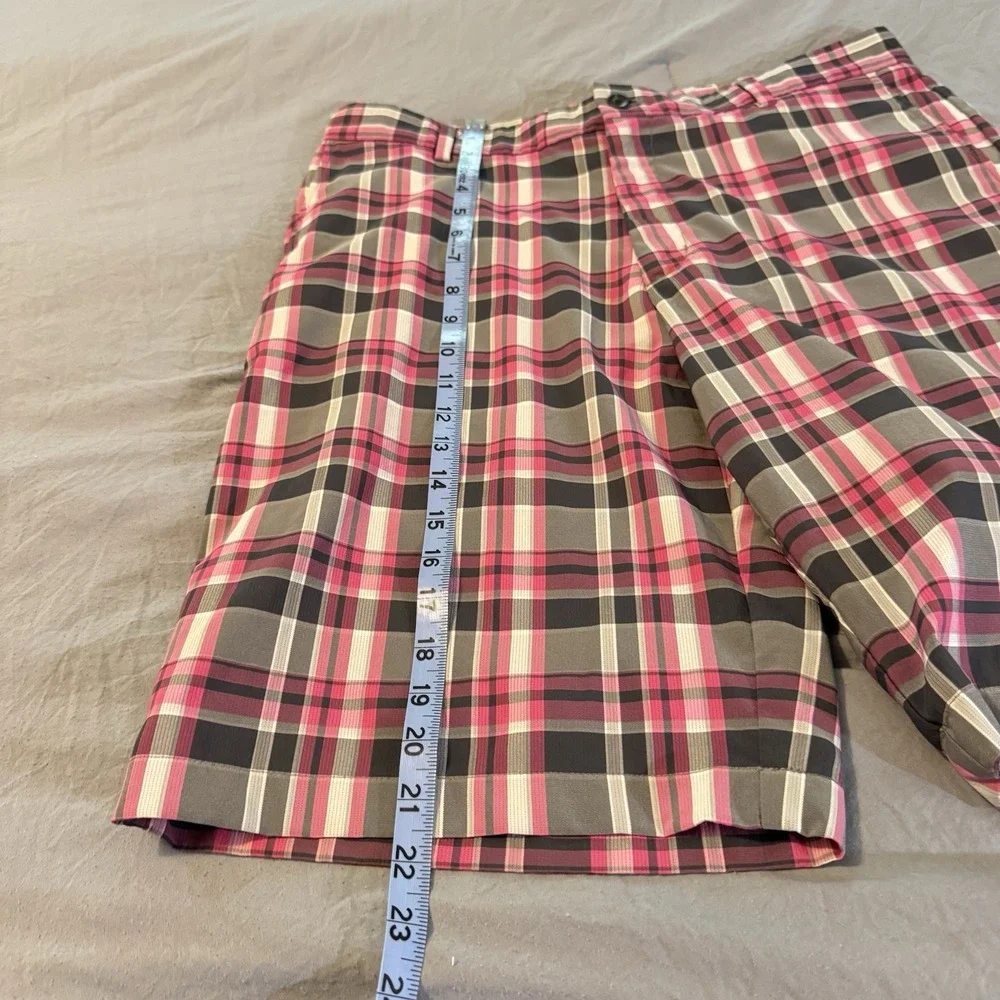 Slazenger Men's Plaid Golf Shorts Pink/Black/White Size 34‎